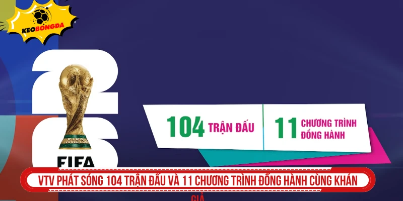 VTV phát sóng 104 trận đấu và 11 chương trình đồng hành cùng khán giả